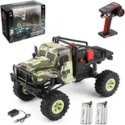 Speedywheels 184021 1/18 Scale Electric 4WD RC Rock Crawler RTR with 2 Batteries, RC Crawler with Real 2 Speed Transmission, 3-10KM/H, 2.4GHz 4X4 RC Truck