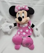 Disney Store Minnie Mouse Pink Polka Dot Dress 46cm Medium Character Plush New