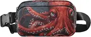 [XYMZR] Sea Monster Red Scary Fanny Pack Hip Bag Belt Bag for Women Man Fashion Waist Pack Water-repellent Crossbody Bag for Halloween Costumes Running Hiking Jogging Travel Sport, Multi-colored, one