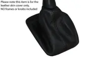 BLACK STITCHING MANUAL LEATHER SKIN GEAR BOOT FITS VOLVO 440