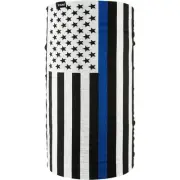 Zan Headgear Fleece-Lined Motley Tube (One Size Fits Most, Thin Blue Line)
