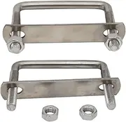 U Bolts u Brackets Metal 2 Pcs U-Screw M6 Round U-Bolts Angle Clamps Round Assorted with Nuts and Frame Plate for Sailboat Trailer for Fastening(M6*M6x25x70)