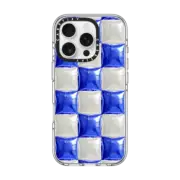 iPhone 16 Pro Clear Case MagSafe Compatible Balloon Checkers - Royal Blue