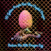 3D Printed Dragon Egg with dragon, Articulated Crystal Dragon in Egg Medium 18in