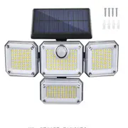 Solar Motion Sensor Wall Lights 4 Heads Security Flood Light Garden Yard Outdoor Lights -4 Heads