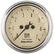 Auto Meter 1897 Antique Beige In-Dash Tachometer Gauge 2 1/16" 7000RPM