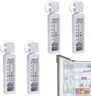 Refrigerator Fridge Freezer Temperature Gauges - Vertical Temp Monitor with Suction Cup - Wide -30 to 50 Degree Range | for Refrigerators and Freezers, for Home Kitchens, Restaurants, Bars, Cafe