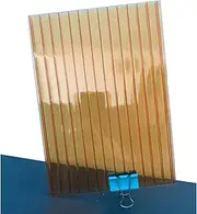 20PCS Double Wall Polycarbonate Greenhouse Panel, Clear Plastic Sheet PC Clear Durable Sheet, Suitable for Outdoor Glass Sheet Replacement Shed Panel Solid(Orange,120X105cm-6mm)