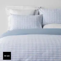 在飛比找momo購物網優惠-【HOLA】谷藍純棉床包兩用被組雙人