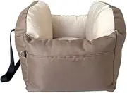 Portable Dog Car Seat Bed Booster Washable Home Cat Nest with Storage Pockets Soft Nest for Small Dogs and Cats Puppy(Black)