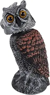 Owl for Bird Control | Owl Statue to Scare Birds | 360° Rotating Head, Weatherproof, Hawk Control Device, Collectible Figurines for Garden Yard Patio