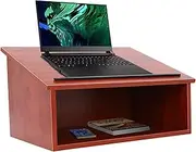 Portable Tabletop Lectern, Classroom Presentation Podium, 23.7 x 16 Tabletop Lectern Book Stand for Classrooms (Brown)