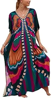 [YouKD] Summer Long Kaftan Bohemian Loungewear Beach Swimsuit Cover Up Maxi Dress for Women