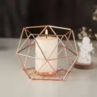 Hollow Candlestick Art Geometric Iron Light Holder Christmas
