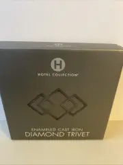 Hotel Collection Cast Iron Diamond Trivet Black Model 100070839!!