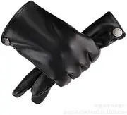 [zolyet] Gloves Men's Fleece w Cold Gloves Screen Thickened Riding Electric car Warm Gloves Black one Size fits All One Size