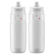 2x Elite Fly Cycling Water Bottles/Bidons (Clear) Large Capacity 750ml of Fluid