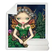 Fantasy Fairy World May Queen Spring and Summer Throw Blanket