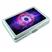 Empath Symbol Cosmos Em1 Silver Metal Cigarette Case RFID Protection Wallet