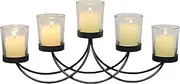 Briarwood Black Metal Votive Candelabra, Decorative Candle Centerpiece, Elegant Candle Holders, Centerpiece for Weddings, Parties, Dining Table, and Mantel
