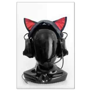 RST 紅星 - 通訊耳機用貓耳套 抗噪耳機貓耳朵 COS 迷彩貓耳 戰術耳機頭梁套 黑色 ... 19436