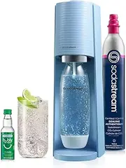 [sodastream] TERRA Misty Blue Sparkling Water Maker & lime bubly drop | Turn sparkling water into your favourite drinks | Quick Connect CO2 | Eco-Friendly Reusable Bottle | Stylish Kitchen Appliance