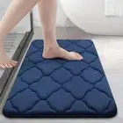 Memory Foam Bath Mat Rug 24x16, Soft and Absorbent Bathroom 24" x 16" Navy