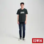 EDWIN 佩斯里紋LOGO短袖T恤-男-墨綠色