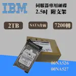 2.5吋 全新盒裝IBM 00NA526 00NA527 2T 7.2K SATA X3550/3650 M5伺服器硬碟