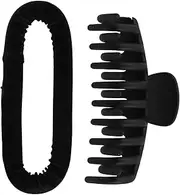 Generic 1 Set Heatless Lazy Curling Iron Head Bands Hair Clips Curler Hair Rollers Headband Hair Barrettes Curling Irons Hair Ribbons Clips for Hair Curling Wand Banana Clips Sponge Black
