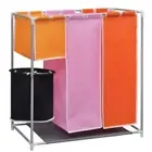 vidaXL 3-Section Laundry Sorter Hamper with a Washing Bin
