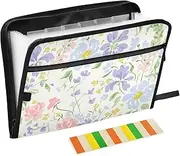 Romantic Floral Portfolio Folder for Documents 13 Pocket Accordian File Organizer with Labels
