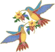 HOMSFOU 2pcs Cartoon Bird Shaped Applique Patches for Clothes Repair DIY Garment Decor Bright Colors Skin Friendly Effortless Sewing for Jackets Shirts and Cushions