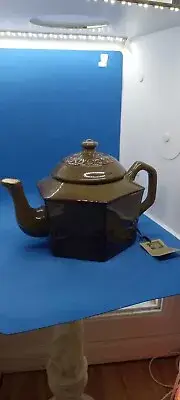 Demdaco Brown Teapot Deb Hrabik Treasure Home Brownish to Greenish Glossy Glaze