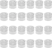 eMagTech 24PCS Tyre Valve Stem Caps Metal Car Tire Valve Lever Covers Tyre Dust Caps for Most Car Truck Motorbike Bicycle Scooter 8mm Inner Diameter Silver