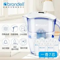 在飛比找momo購物網優惠-【Brondell】美國邦特爾 純淨濾水壺 （白）＋7入八周