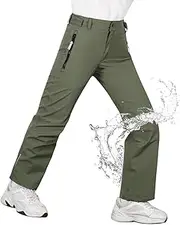 [Doruro] Kids Hiking Pants Waterproof Quick Dry Boys Camping Cargo Pant Lightweight Softshell Uniform Pants for Kid Girls
