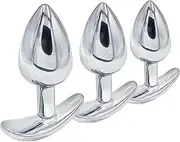 3 Styles S/M/L Metal Anal Plugs Vaginal Anus Dilators Butt Plug Stainless Steel Anal Dildo G-Spot Anal SM Erotic Sex Toys for Men Women Couples(S)