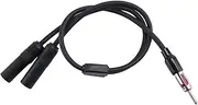 Aswalling 1 Male to 2 Female Y CAR Stereo Radio Antenna Adapter Black