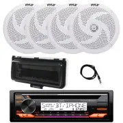 JVC KD-T92MBS Marine CD Receiver, 4x 6.5" 240W Speakers, Cover (White), Antenna