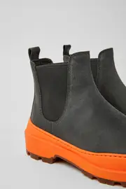 Brutus Trek MICHELIN Dark gray and orange nubuck ankle boots for women