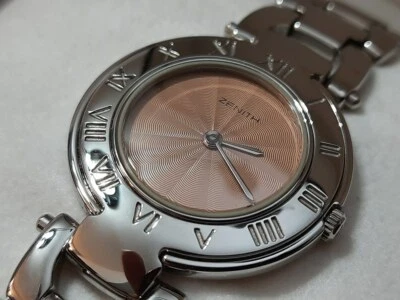 ELEGANT NOS ZENITH CAPRICE STAINLESS STEEL LADIES WATCH - BOX & PAPER #7581