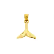 14K Gold 13MM Whale Tail Fluke Charm