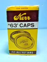 VTG. KERR "63" CAPS w/LIDS FOR ALL "63" JARS HOME CANNING 12 COUNT OF EACH