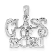 14k White Goldw CLASS OF 2021 Graduation Charm