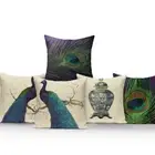 Colorful Peacock Cushion Cover Peacock Feather Pillows For Sofa Seat Pillow Case