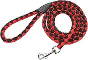 zolyet Nylon Dog Leash 5ft Long Walking Dog Rope Metal Clasp Dog Chain Traction Rope for Medium Dog Training Walking Outside Red