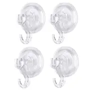 Catzon 4 PcsBathroom Clear Suction Hooks Reusable Vacuum Suction Cup Hook Multi-Use for Home