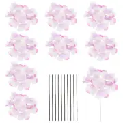 10 Sets Artificial Hydrangea Flower Heads with Stems for Bouquet,Pale Purple