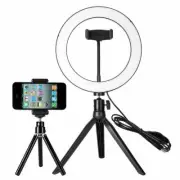 20cm LED Selfie Ring Light with Tripod Stand and Phone Holder For Live Vlogging